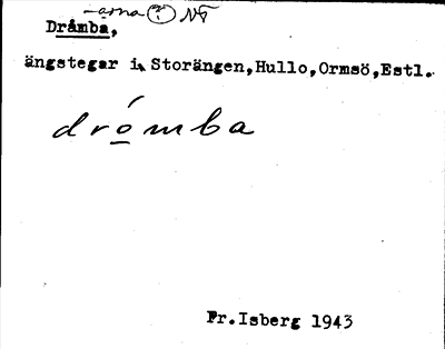 Bild på arkivkortet för arkivposten Dråmba