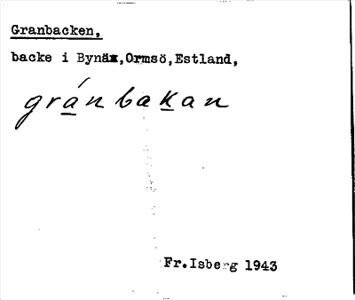 Bild på arkivkortet för arkivposten Granbacken