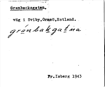 Bild på arkivkortet för arkivposten Granbacksgatan