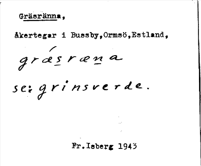 Bild på arkivkortet för arkivposten Gräsränna