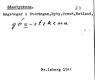 Bild på arkivkortet för arkivposten Gåsstyckena