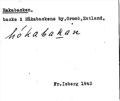 Bild på arkivkortet för arkivposten Hakabacken