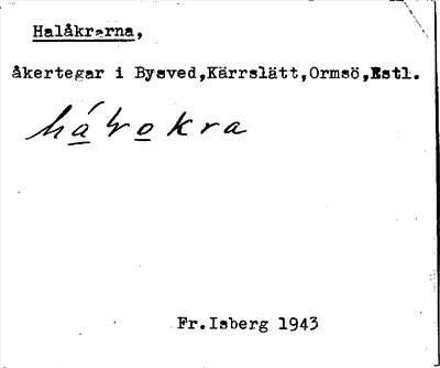 Bild på arkivkortet för arkivposten Halåkrarna