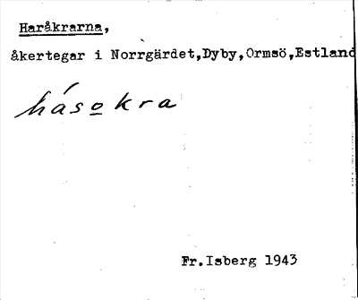 Bild på arkivkortet för arkivposten Haråkrarna