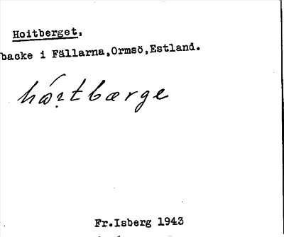 Bild på arkivkortet för arkivposten Hoitberget