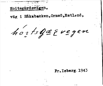 Bild på arkivkortet för arkivposten Hoitsgärdsvägen