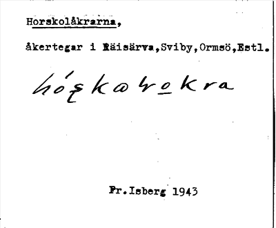Bild på arkivkortet för arkivposten Horskolåkrarna