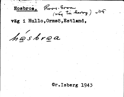 Bild på arkivkortet för arkivposten Hosbroa