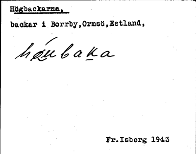 Bild på arkivkortet för arkivposten Högbackarna