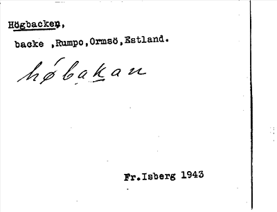 Bild på arkivkortet för arkivposten Högbacken