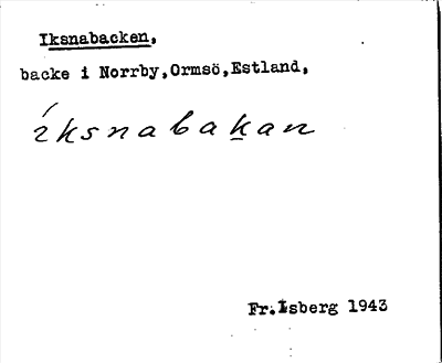 Bild på arkivkortet för arkivposten Iksnabacken