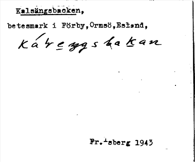Bild på arkivkortet för arkivposten Kalsängsbacken