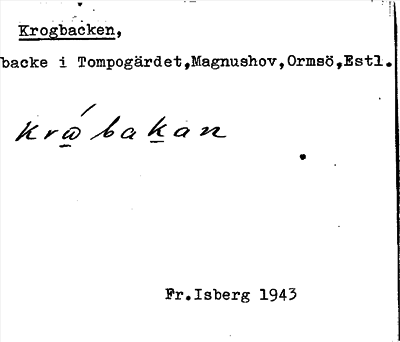 Bild på arkivkortet för arkivposten Krogbacken