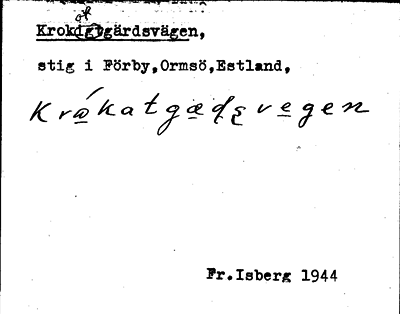 Bild på arkivkortet för arkivposten Krokatgärdsvägen