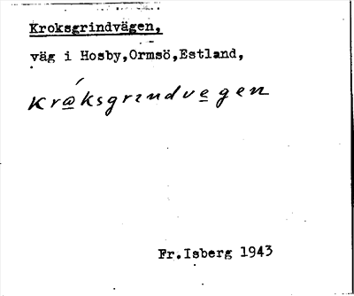 Bild på arkivkortet för arkivposten Kroksgrindvägen