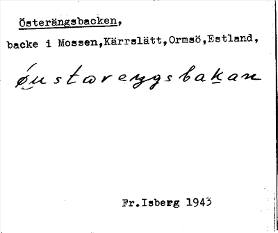 Bild på arkivkortet för arkivposten Österängsbacken