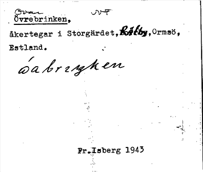 Bild på arkivkortet för arkivposten Övrebrinken