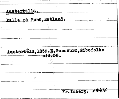 Bild på arkivkortet för arkivposten Austerkälla