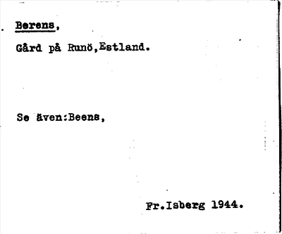Bild på arkivkortet för arkivposten Berens