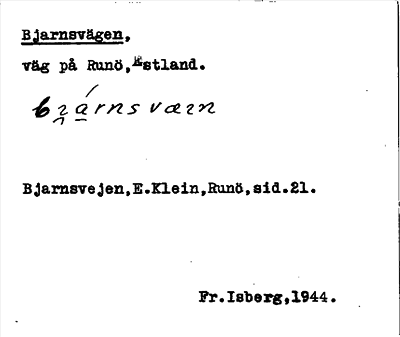 Bild på arkivkortet för arkivposten Bjarnsvägen