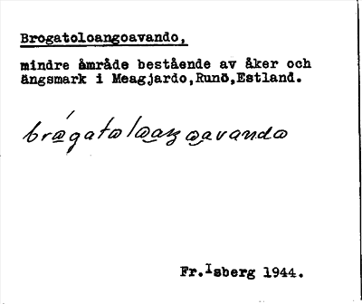 Bild på arkivkortet för arkivposten Brogatoloangoavando