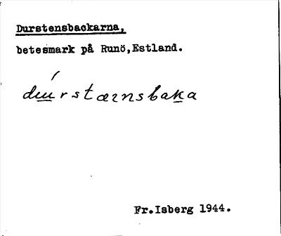 Bild på arkivkortet för arkivposten Durstensbackarna