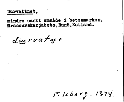 Bild på arkivkortet för arkivposten Durvattnet