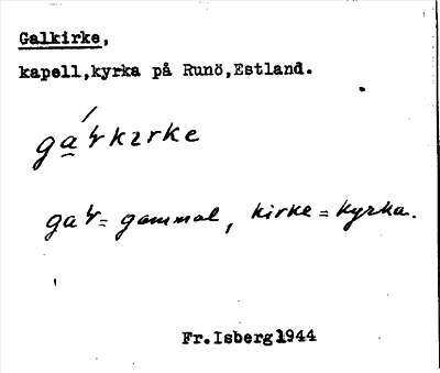 Bild på arkivkortet för arkivposten Galkirke