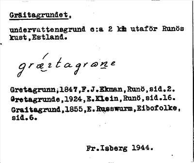 Bild på arkivkortet för arkivposten Gräitagrundet