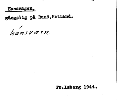 Bild på arkivkortet för arkivposten Hansvägen
