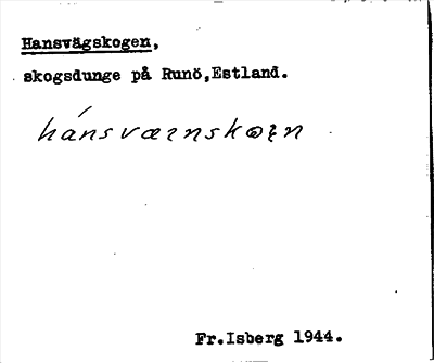 Bild på arkivkortet för arkivposten Hansvägskogen
