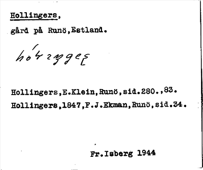 Bild på arkivkortet för arkivposten Hollingers