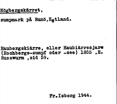 Bild på arkivkortet för arkivposten Högbergskärret