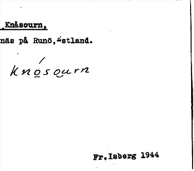 Bild på arkivkortet för arkivposten Knåsourn