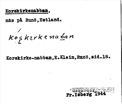 Bild på arkivkortet för arkivposten Korskirkenabben