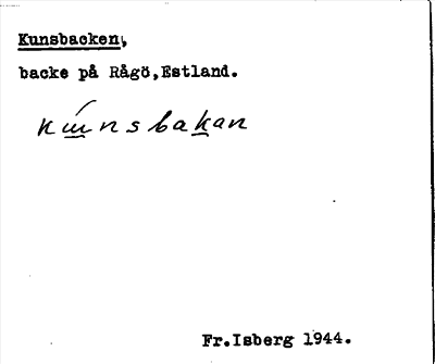 Bild på arkivkortet för arkivposten Kunsbacken