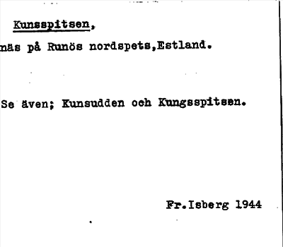 Bild på arkivkortet för arkivposten Kunsspitsen