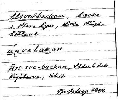 Bild på arkivkortet för arkivposten Alsvedbackan