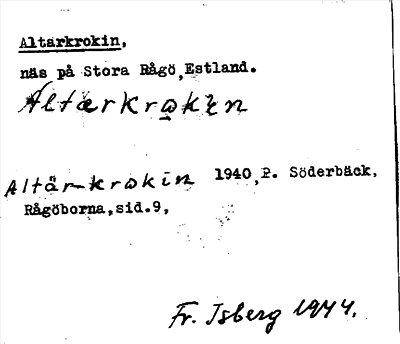 Bild på arkivkortet för arkivposten Altarkrokin