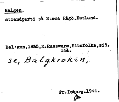 Bild på arkivkortet för arkivposten Balgen