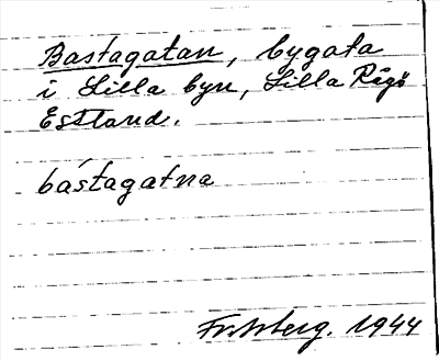 Bild på arkivkortet för arkivposten Bastagatan