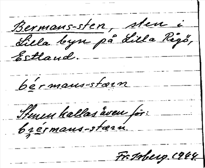 Bild på arkivkortet för arkivposten Bermans-sten