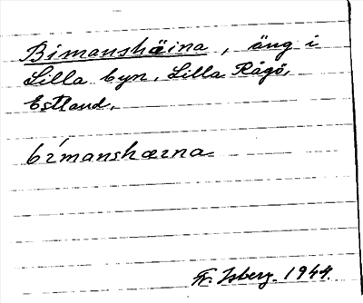 Bild på arkivkortet för arkivposten Bimanshäina