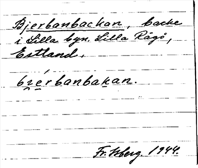 Bild på arkivkortet för arkivposten Bjerbanbackan