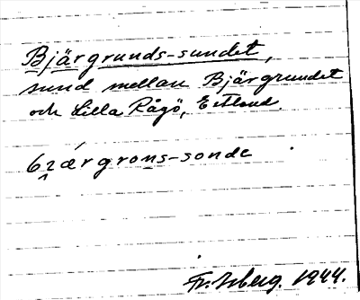 Bild på arkivkortet för arkivposten Bjärgrunds-sundet