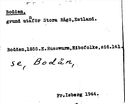 Bild på arkivkortet för arkivposten Bodden