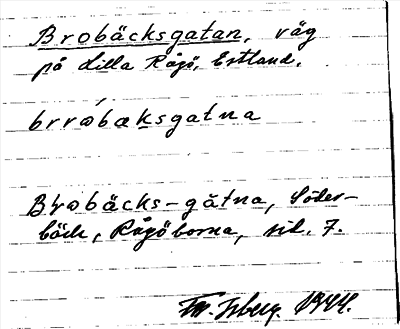 Bild på arkivkortet för arkivposten Brobäcksgatan
