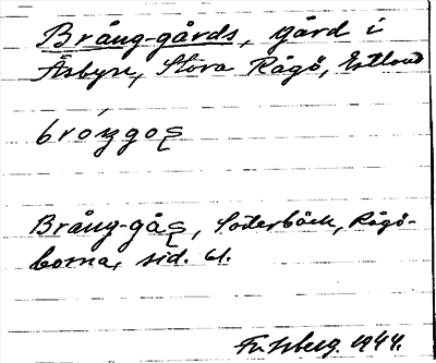 Bild på arkivkortet för arkivposten Brång-gårds