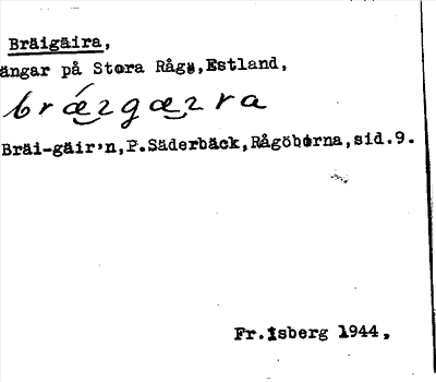 Bild på arkivkortet för arkivposten Bräigäira