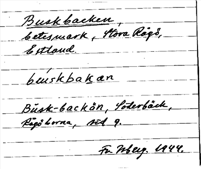 Bild på arkivkortet för arkivposten Buskbacken